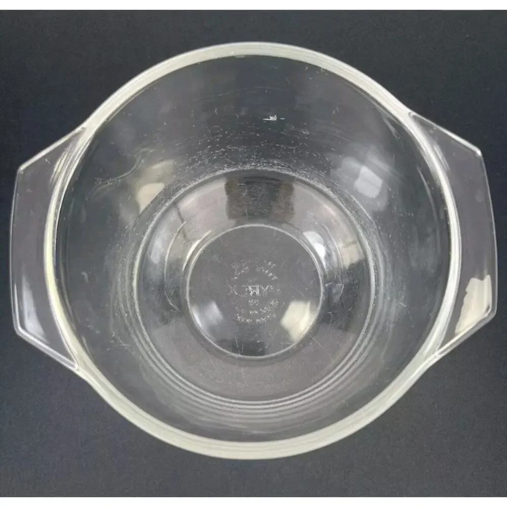 Pyrex #343 Clear Glass 70's Mixing Bowl Straight Sides 1.5 Quart Ovenware USA